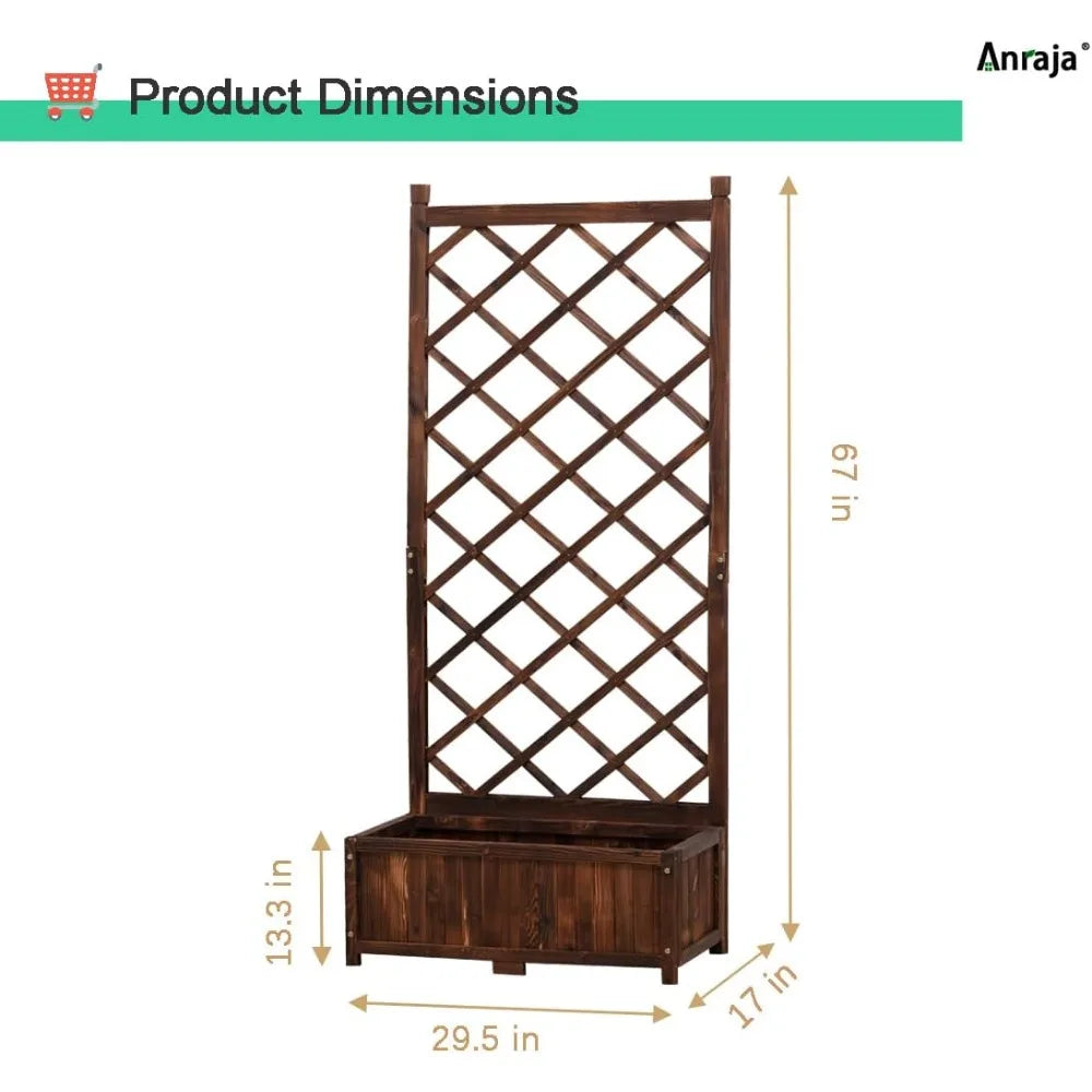 Finishing Raised Garden Bed Planter With Trellis Set Of 2