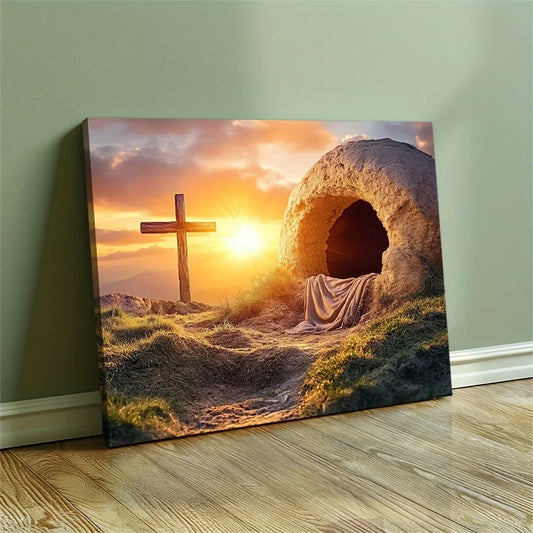Hign Concerned Resurrection Canvas Wall Art Pine Frame