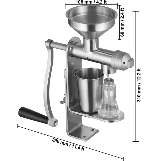 VEVOR Manual Oil Press Machine Stainless Steel Oil Extractor