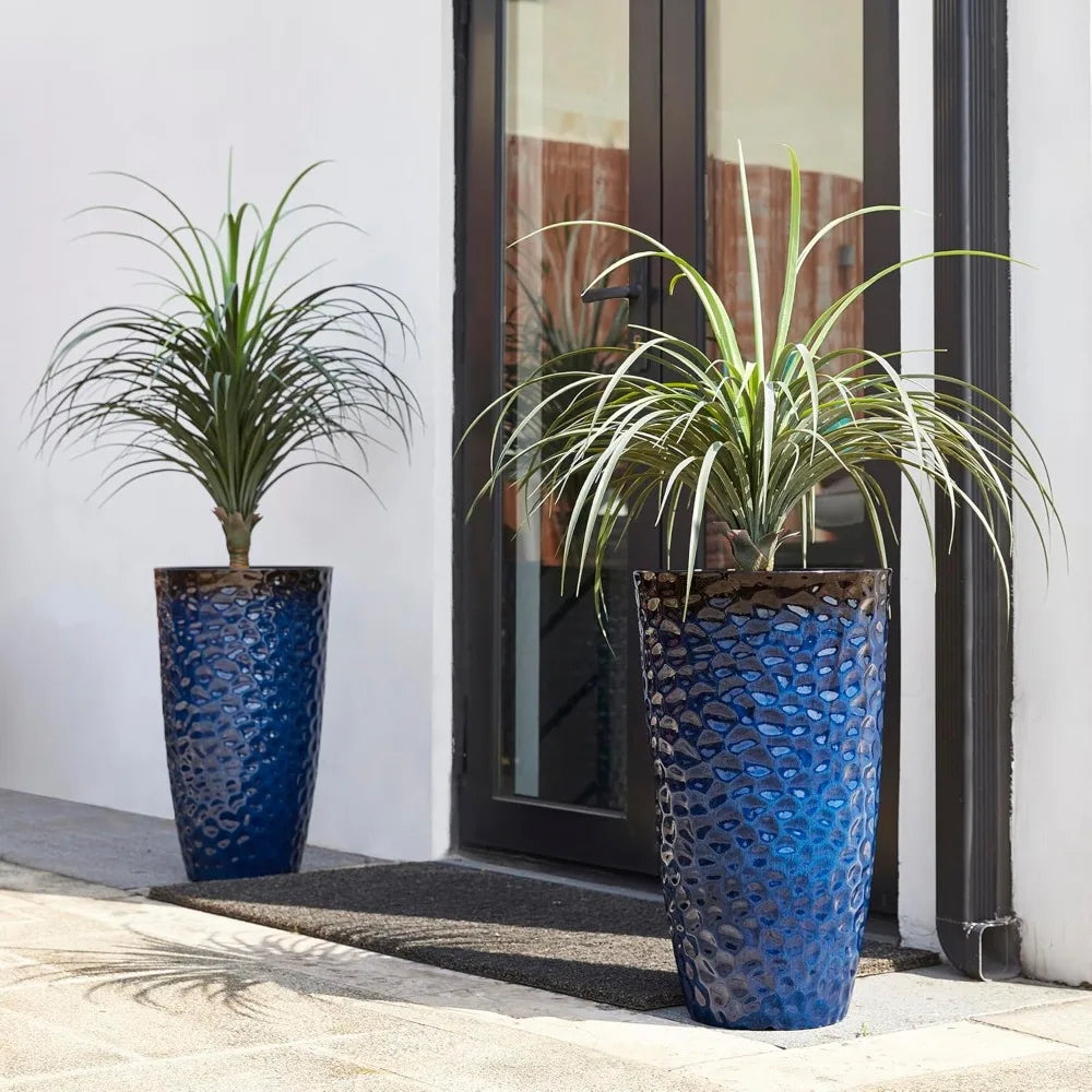 A 3 Strand Cord Modern Planter Duo With Honeycomb Texture