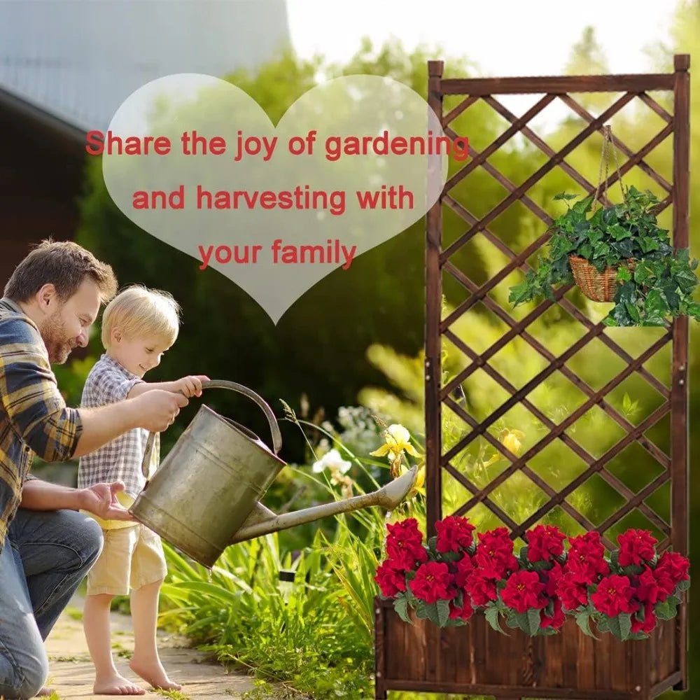 Finishing Raised Garden Bed Planter With Trellis Set Of 2