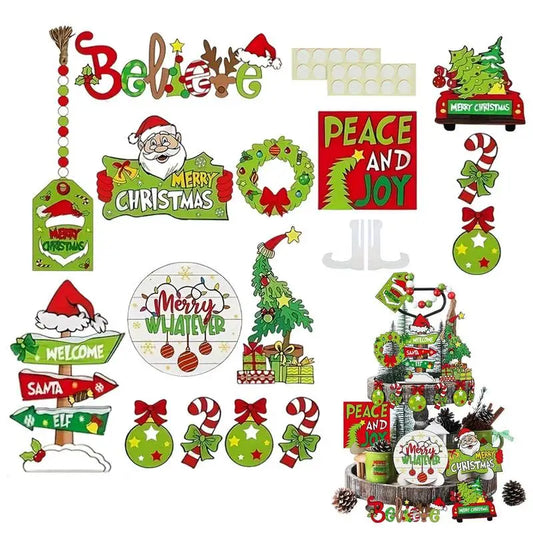 A 3 Strand Cord Santa Tray Decor Rustic Christmas Home