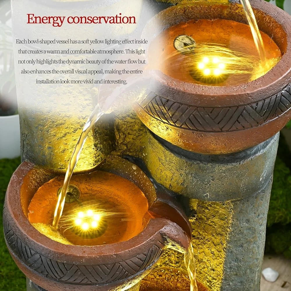 Five Tier Outdoor Water Fountain For Garden Patio Decor