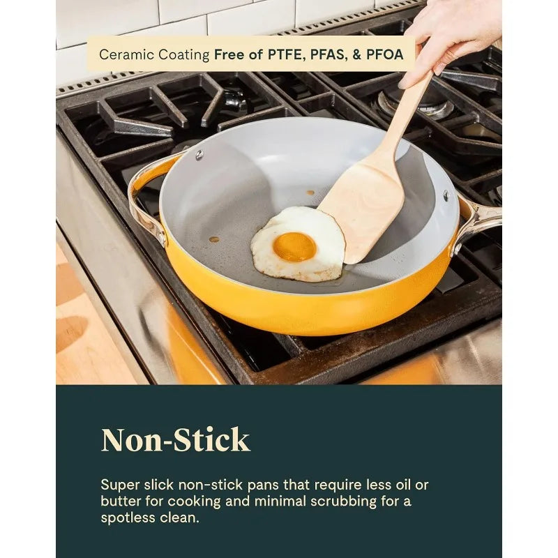 A 3 Strand Cord Caraway Nonstick Ceramic Cookware Set
