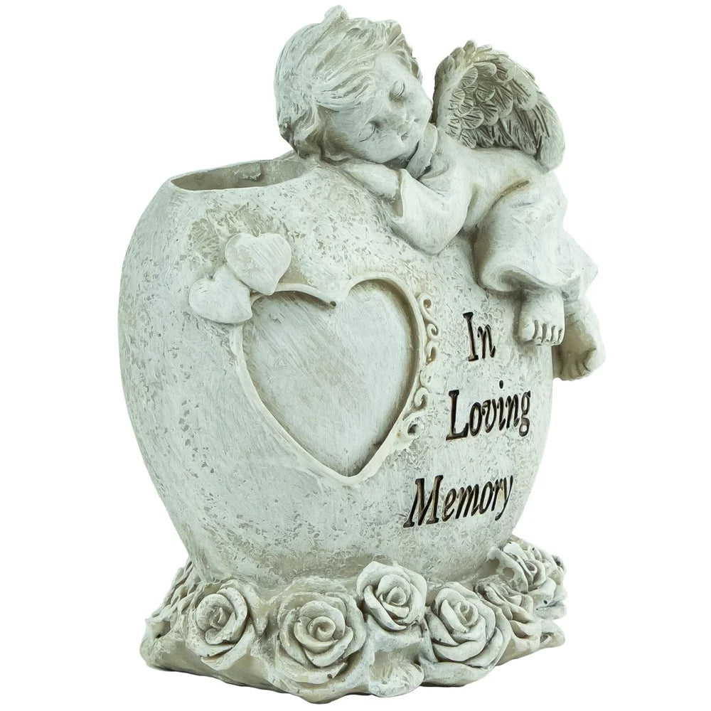 A 3 Strand Cord Angel Garden Statue In Loving Memory