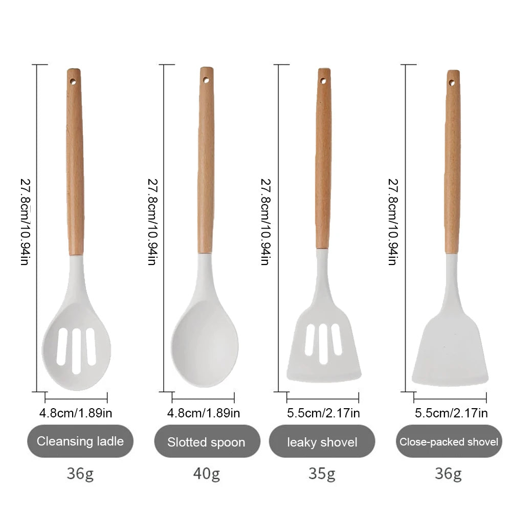 Shunmaii 12Pcs Silicone Kitchen Utensil Set Spatula