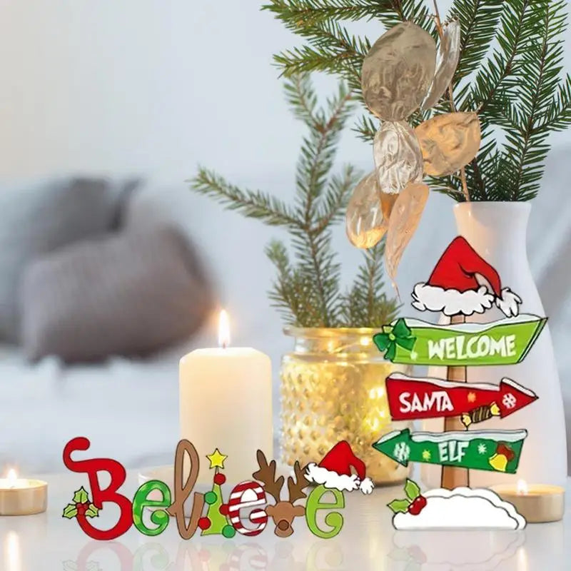 A 3 Strand Cord Santa Tray Decor Rustic Christmas Home