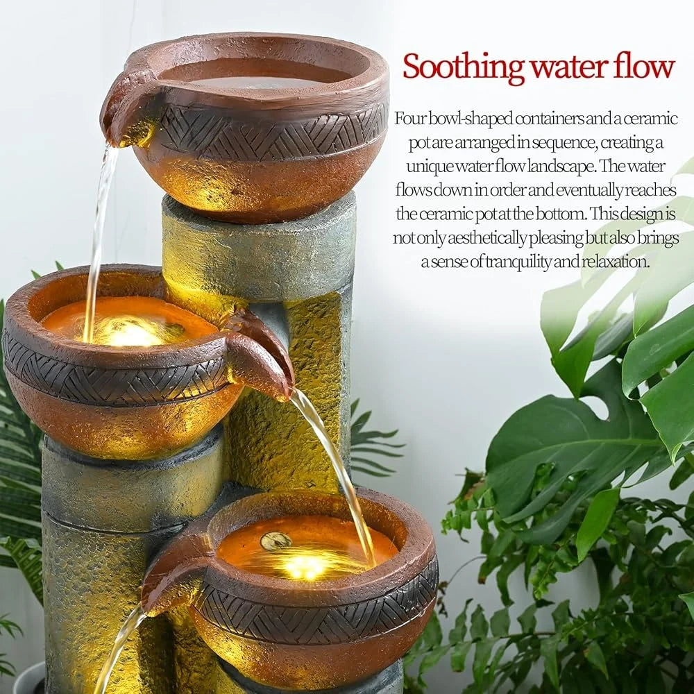 Five Tier Outdoor Water Fountain For Garden Patio Decor