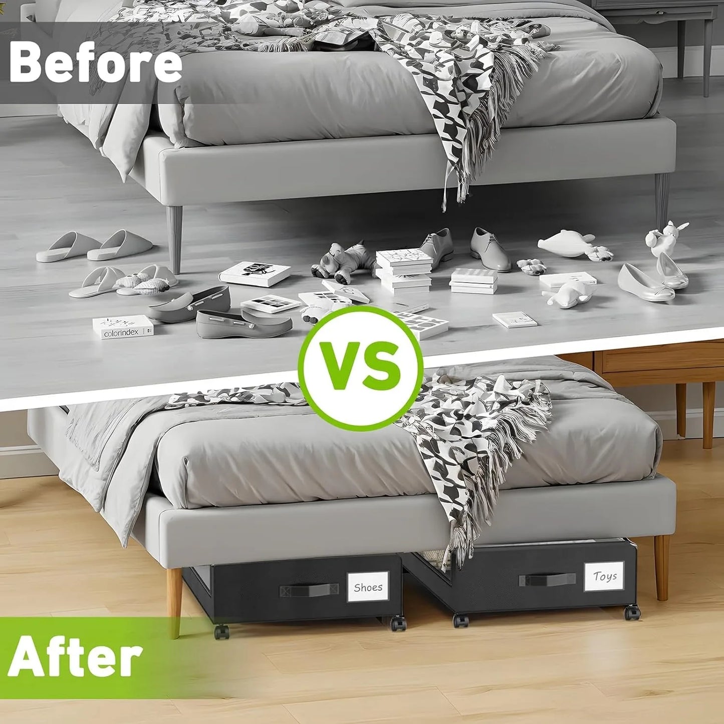 A 3 Strand Cord Under Bed Storage With Wheels Capacity