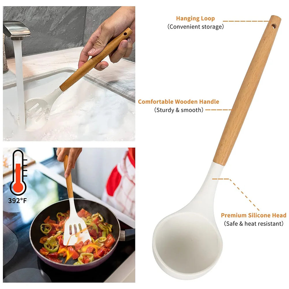 Shunmaii 12Pcs Silicone Kitchen Utensil Set Spatula