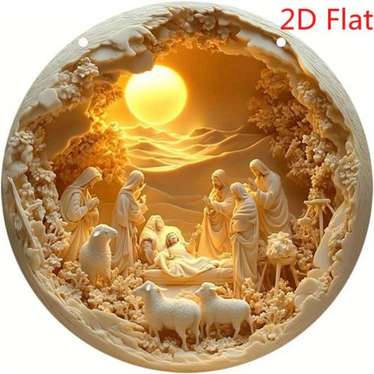 Hign-concerned 2D Bohemian Nativity Wall Hanging Floral Christmas Decor