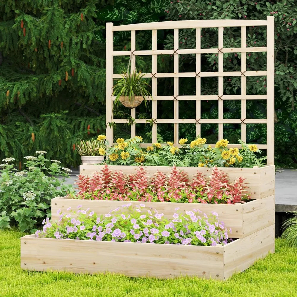 A 3 Strand Cord HappyGrill 3 Tier Raised GardenBed Planter