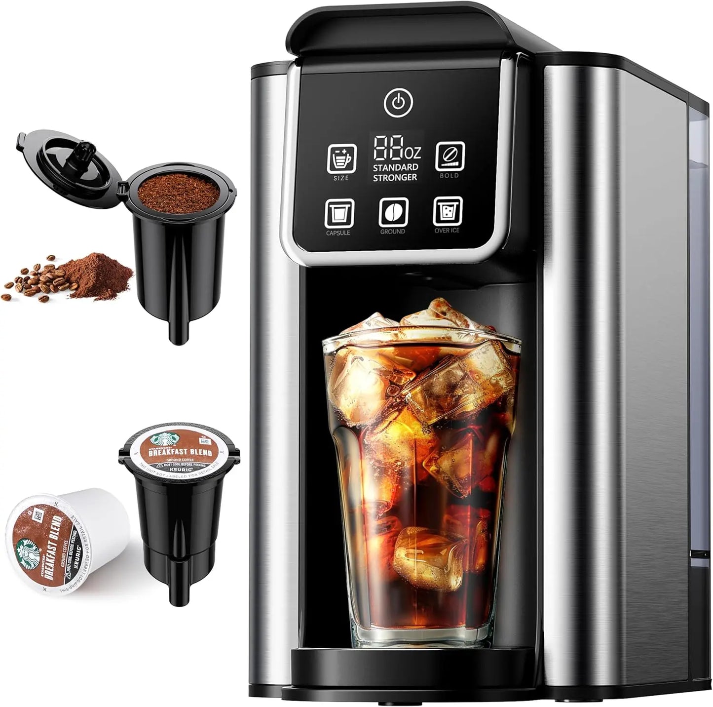 A 3 Strand Cord Iosn Iced Coffee Maker Bold Setting