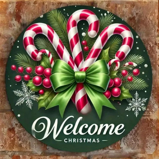 A 3 Strand Cord Candy Cane Welcome Sign Rust Resistant