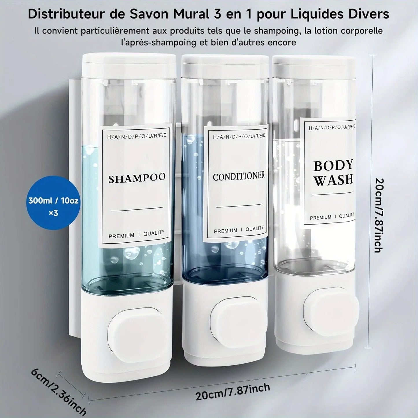 A 3 Strand Cord Wall Mounted Shower Gel Soap Dispenser ABS