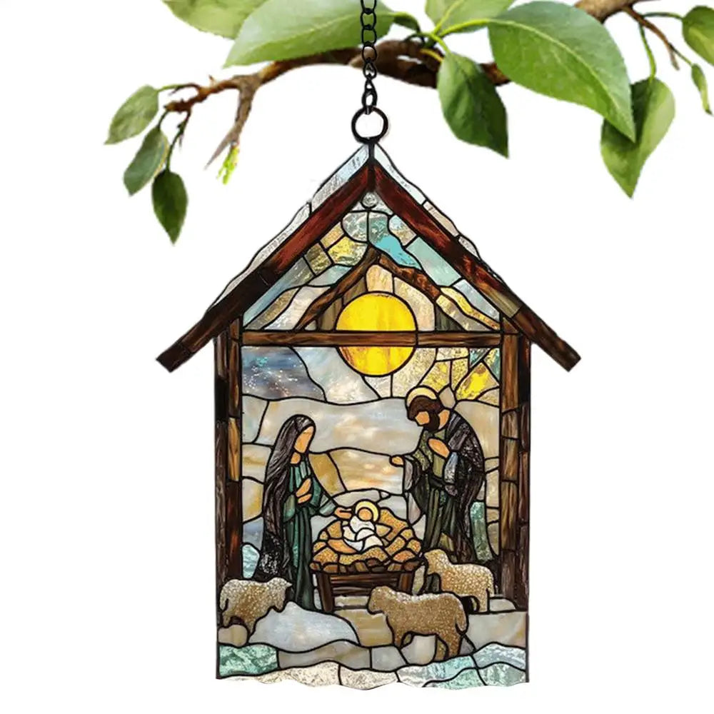 A 3 Strand Cord Nativity Sun Catchers Religious Ornaments