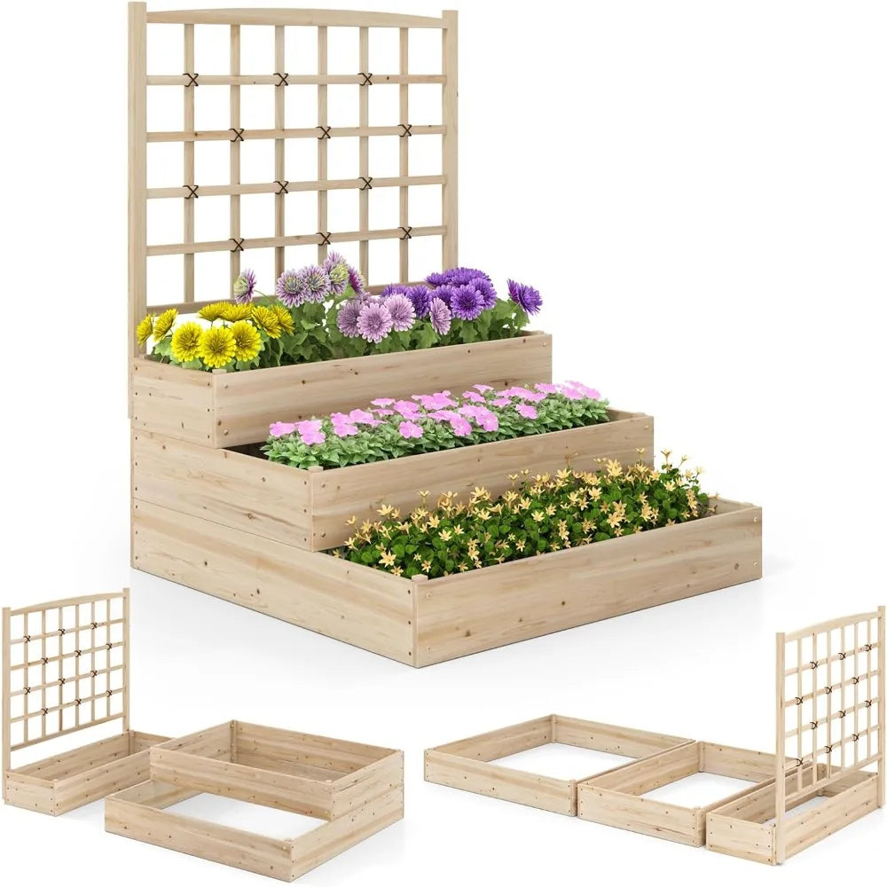 A 3 Strand Cord HappyGrill 3 Tier Raised GardenBed Planter