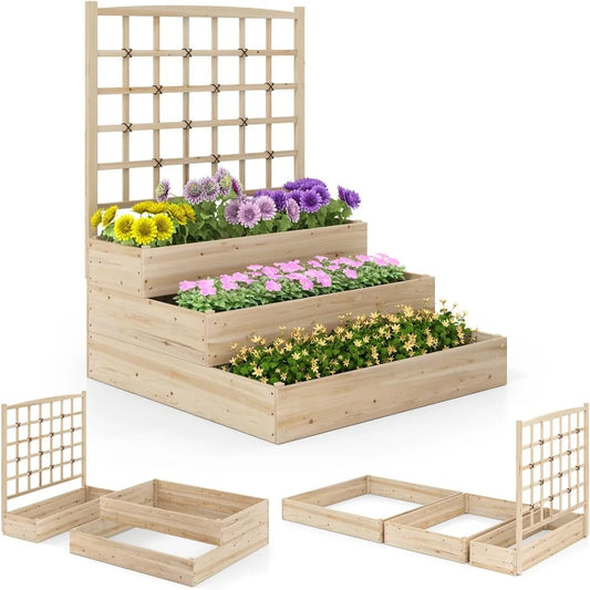 A 3 Strand Cord HappyGrill 3 Tier Raised GardenBed Planter