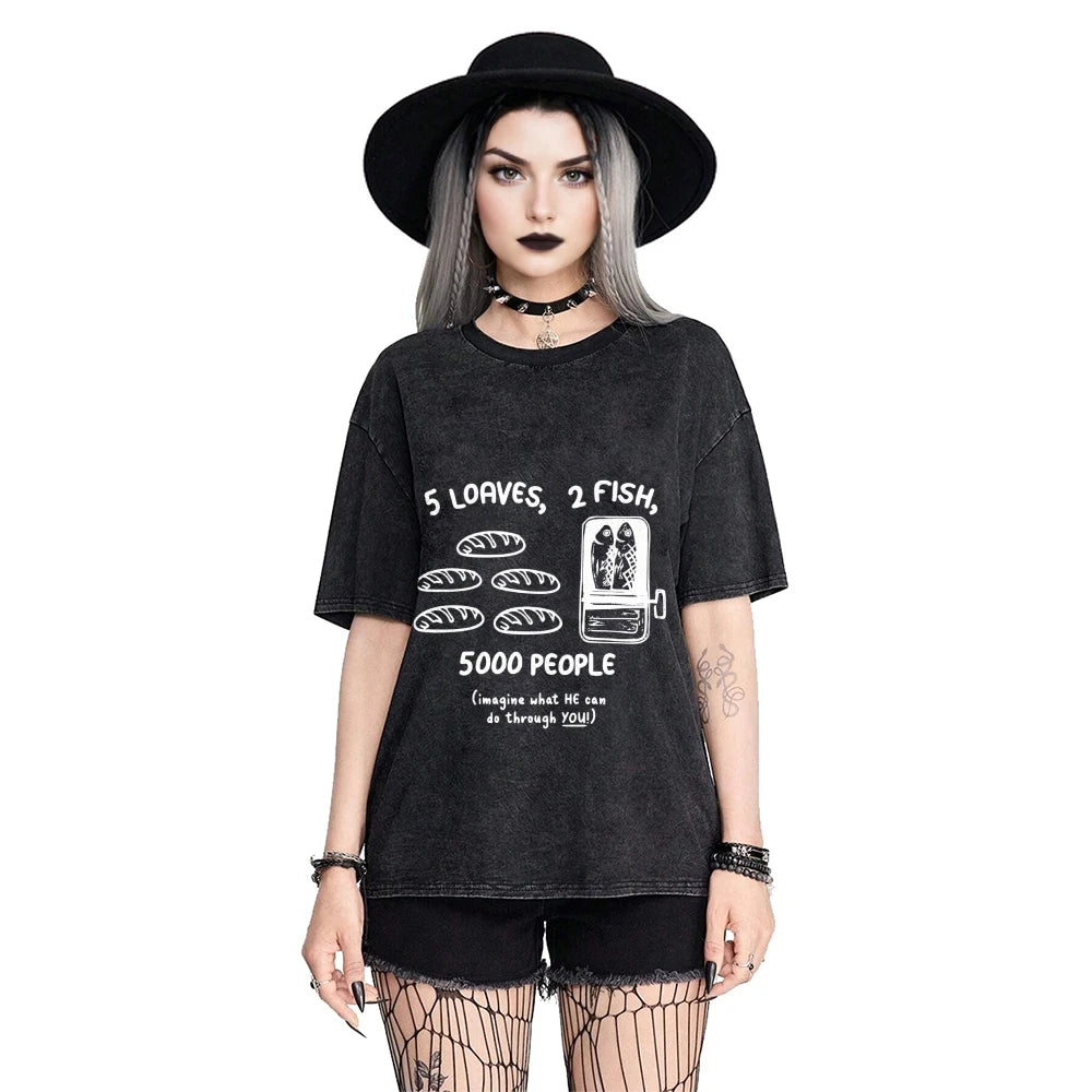 Clothing Loaves Fish Miracle Tee Casual Religious Top