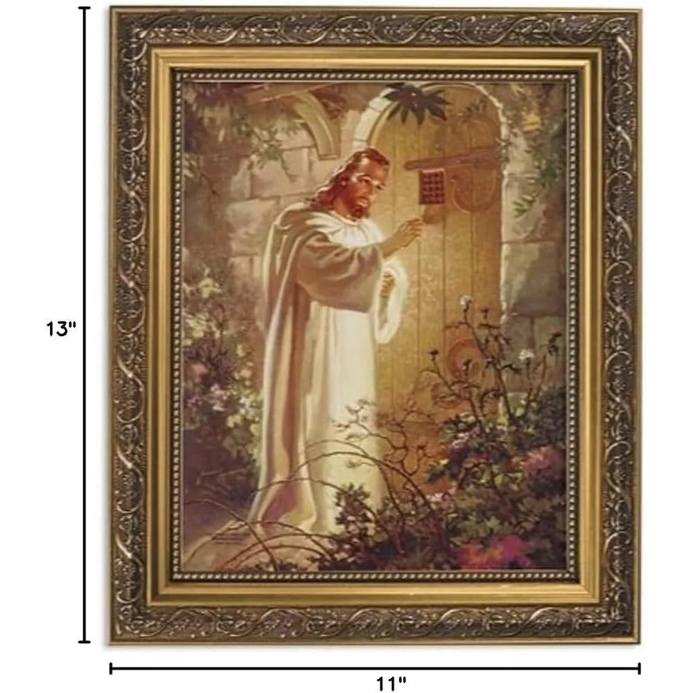 DUTRIEUX Inspirational Christian Art Framed Sallman Christ At Heart's Door