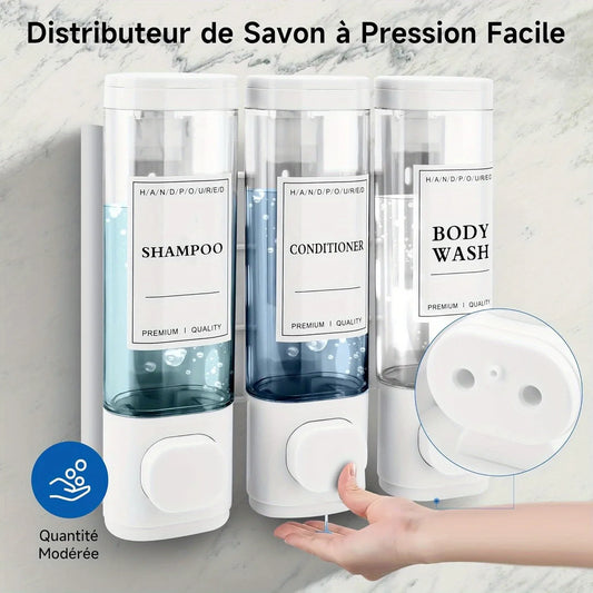 A 3 Strand Cord Wall Mounted Shower Gel Soap Dispenser ABS