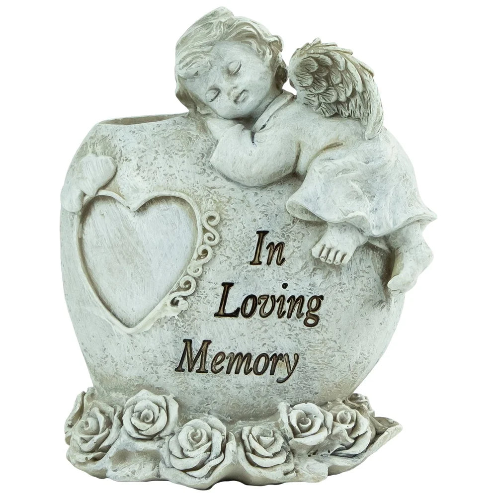 A 3 Strand Cord Angel Garden Statue In Loving Memory