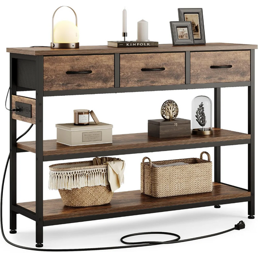 A 3 Strand Cord Entryway Table With USBOutlets Pro