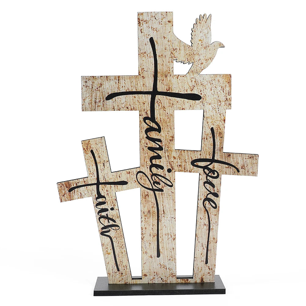 Putuo Decor Christmas Table Decor Love Family Faith Sign