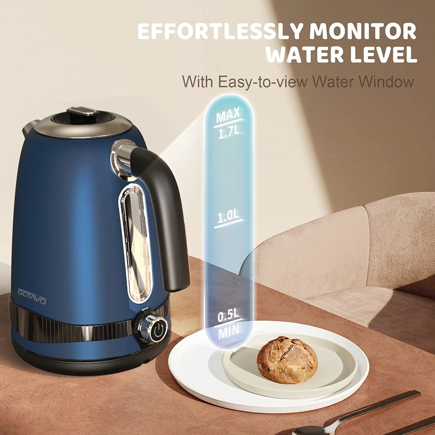 A 3 Strand Cord Octavo Electric Kettle US Plug Temp Control