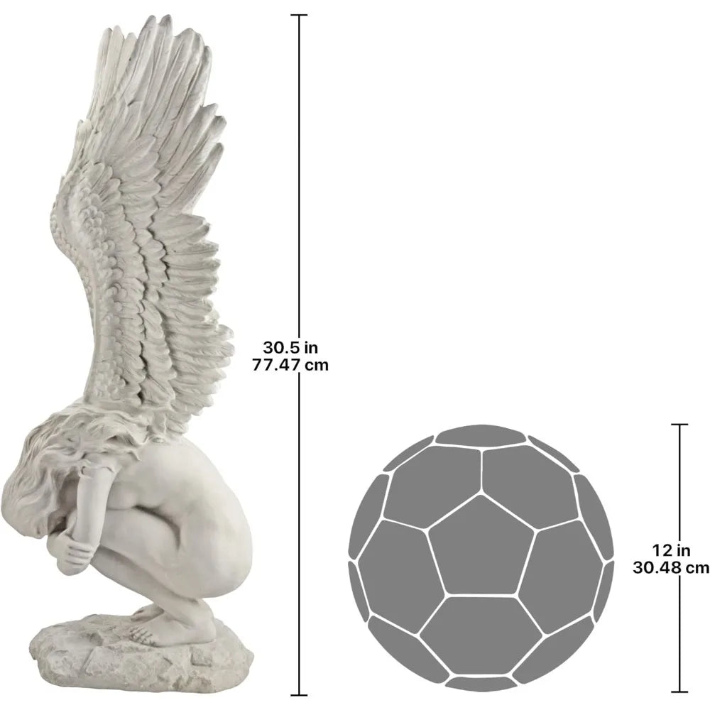 A 3 Strand Cord Remembrance Angel Garden Statue Cast Stone