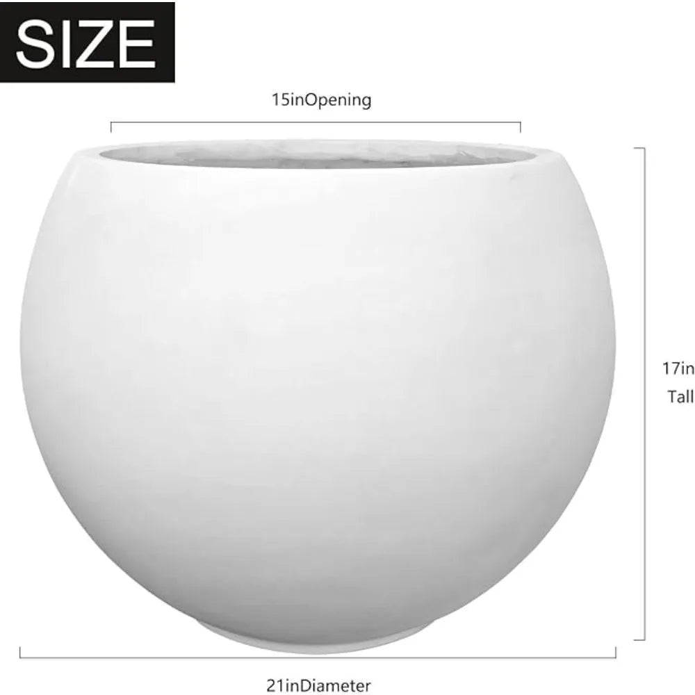 Fiberstone Tall Planter With Drainage Hole For Outdoor Use