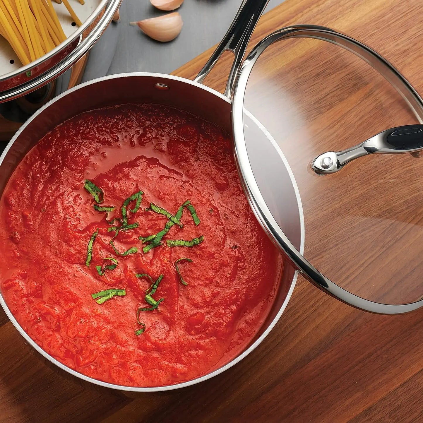 A 3 Strand Cord Tri Ply Stainless Steel Cookware Set